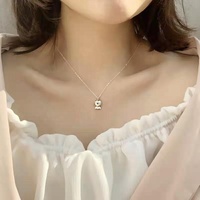 MA41 Collier couple poupée ensoleillée en argent sterling 925 Pendentif amoureux Collier à breloques à facettes pour femmes Cadeaux de Saint-Valentin