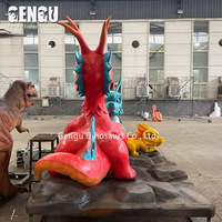 Dragon animatronique de dessin animé populaire de mini dragon coloré d'aéroport à vendre
