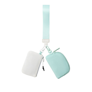 Wholesale Key Ring Pouch Bag for Women Designer Mini Zip <strong>Wristlet</strong> Wallet Nylon Dual Pouch <strong>Wristlet</strong> - Product Image 1