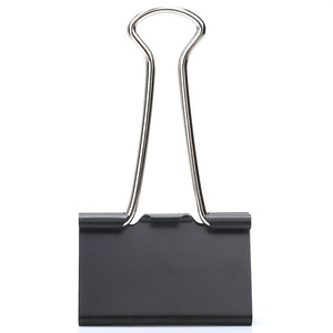Deli Binder Clip 41mm Black Metal Long Tail Clip For Office Paper Organization - Product Image 3