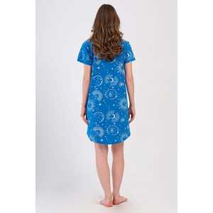 Tunique à manches courtes et col rond pour femme avec poche ovale, vêtements de nuit - Product Image 1