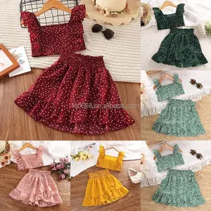 Popular suit skirt little girls summer clothing children baby clothing children's clothing children's summer boutique suit