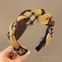 Bandeau large tressé en tweed personnalisable |   Directement de l'usine |   Accessoires pour cheveux rétro d'automne