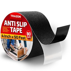 Ruban antidérapant robuste DB 4 pouces X 50 pieds rouleau antidérapant de sécurité étanche pour les marches d'escalier intérieures et extérieures pour les escaliers et les murs - Product Image 1