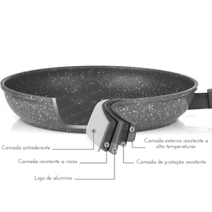 Hot Sale Ceramic Cookware Non-Stick Frying <b>Pan</b> Set With Wooden <b>Handle</b> Round Skillet For Gas And Induction Cooker - Product Image 3