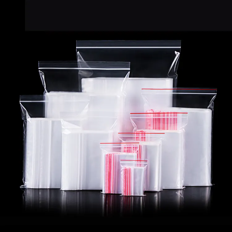 Resealable Thickened Grip Seal LDPE Poly Polythene Plastic Transparent Plastic Bag PE Clear Zip Lock Jewelry Sample Bag