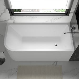 Bañera Rectangular Independiente de Acrílico Blanco de Lujo, Incluye Desagüe, Diseño Moderno y Duradero, para Baño de Hotel - Product Image 6