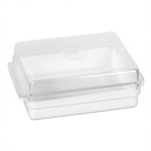 Butter Dish With Lid Clear Plastic Rectangular <b>Storage</b> <b>Container</b> For Kitchen Use - Product Image 2