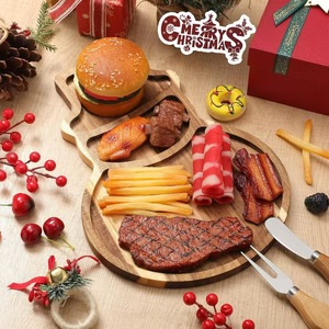 Snowman Shaped <b>Cheese</b> Board <b>Set</b> Wooden Serving Tray With <b>Knives</b> For Party Appetizers And Snacks Display - Product Image 3