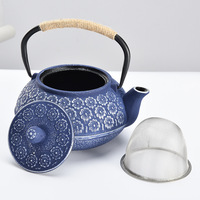 Théière en fonte de 1000 ml, émail noir mat, bouilloire Tetsubin avec infuseur en acier inoxydable pour le thé et le café
