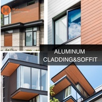 Revêtement en aluminium imitation bois |   Système de façade murale extérieure avec revêtement en poudre