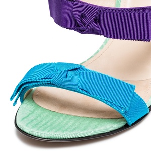 Multi nastro colorato cinturino in pelle disegni scarpe da donna modello di sandalo a tacco alto - Product Image 2