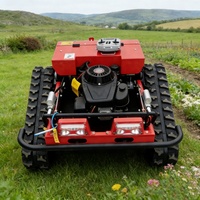 Débroussailleuse industrielle intelligente tout-terrain autopropulsée télécommandée pour l'agriculture et les pelouses, à entraînement hydraulique