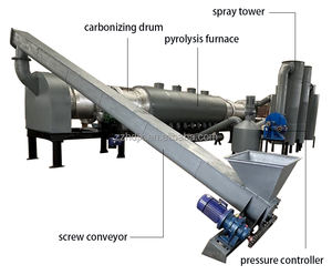 Forno di carbonizzazione a tamburo continuo automatico ambientale senza fumo fornello a carbone Biochar a biomassa - Product Image 2