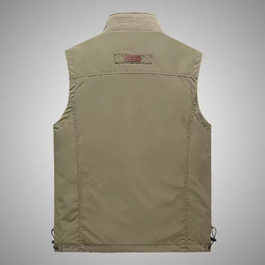 Latest Model Casual Fashion <b>Utility</b> <b>Vest</b> Turn-down Collar Breathable Autumn Outdoor Running Work Sleeveless Men Outer Wear - Product Image 3