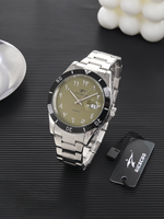 Montre-bracelet à quartz de luxe pour homme, design simple, aiguilles en verre, bracelet en acier inoxydable, fermoir papillon, vente en gros directe usine