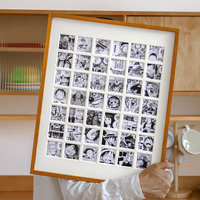 Cadre photo mural rectangulaire en bois massif à 48 grilles personnalisé pour la croissance des bébés et des enfants (Chine continentale)