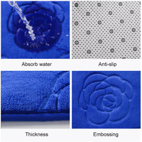 Alfombra de poliéster con flores prensadas, moderna, para dormitorio, entrada, baño, absorbente, antideslizante, sencilla, para el hogar