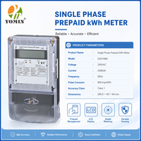 Compteur d'énergie numérique monophasé prépayé à chargement frontal avec carte IC pour l'alimentation en électricité prépayée