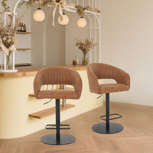 <span class=keywords><strong>Tabouret</strong></span> <span class=keywords><strong>de</strong></span> <span class=keywords><strong>bar</strong></span> pivotant réglable en velours <span class=keywords><strong>bleu</strong></span> <span class=keywords><strong>marine</strong></span> courbé avec dossier creux et base dorée - Product Image 4