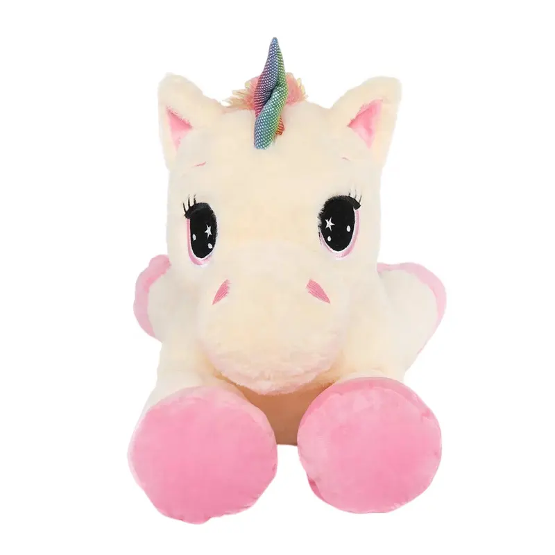 Büyük tek boynuzlu at dolması hayvan yumuşak Unicorn peluş yastık oyuncak hediye için kız erkek