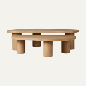 Juego de Mesa de Centro Apilable, Ecológico, Duradero, Hecho a Mano, Madera MDF con Acabado Roble, Muebles Modernos para Sala de Estar Interior - Product Image 1