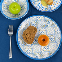 Vente en gros d'ensembles de vaisselle en mélamine avec logo personnalisé fournisseur chinois d'assiettes et bols ronds plats pour la cuisine de restaurant