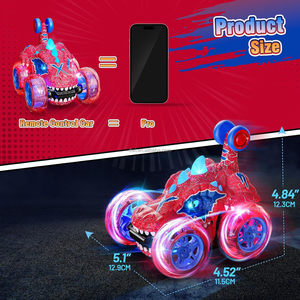 Jouets de dinosaures 360 °   Voiture de cascade lumineuse pour extérieur et jardin, idée cadeau - Product Image 5