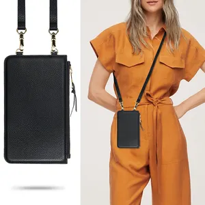Новая модная женская сумка через плечо для мобильного телефона сумка Универсальная кожаная сумка для телефона