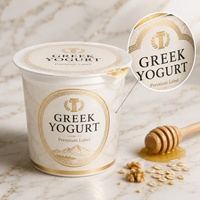 Etiquetas Adhesivas para Envases de Yogur Resistentes al Agua y a Bajas Temperaturas, Adhesión en Superficies Mojadas, Logotipo Personalizado, Precio de Fábrica, MOQ 1 Unidad