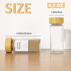<span class=keywords><strong>Barattolo</strong></span> in Vetro Riciclabile da 120ML per <span class=keywords><strong>Spezie</strong></span>, Contenitori per Condimenti, Saliera e Pepiera, Organizzatore per <span class=keywords><strong>Spezie</strong></span> da Cucina - Product Image 2