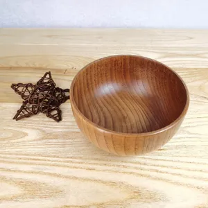 xiangteng kitchen utensils custom solid wood fruit bowl eco-friendly wooden bowl logo custom acacia wood round salad bowl