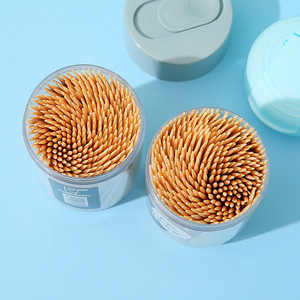 <b>Toothpick</b> Holder Portable Flip Top Bamboo <b>Toothpicks</b> Storage Box With Lid For Home And Travel Use - Product Image 3