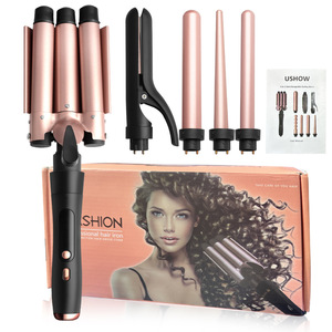 Ushow <b>5</b> In 1 Interchangeable Curling <b>Iron</b> With LCD Display Fast Heating Multi Styler For Hair - Product Image 3