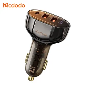 100W Dual USB + C Type Car Charger Transparent Digital Display PD3.0 QC4.0 65W PD Fast Car Charger For Macbook pro/air 2023