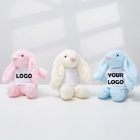 Jouets en peluche personnalisés en gros avec logo, lapins mignons à longues oreilles, cadeaux de Pâques