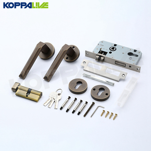KOPPALIVE Ensemble de serrures de <span class=keywords><strong>porte</strong></span> en laiton massif pour intérieur, chambre, salle de bain, <span class=keywords><strong>cuisine</strong></span>, poignée factice pour <span class=keywords><strong>porte</strong></span> en bois - Product Image 4