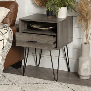 Table de chevet intelligente en bois avec tiroir, une façon simple d'organiser n'importe quelle table de chevet en bois - Product Image 2