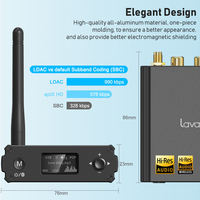 Adaptador de Audio Bluetooth 5.1 Lavaudio DS220 con Pantalla y Función de Ecualización, Decodificador de Audio DAC, Salida RCA y Óptica, Receptor Bluetooth HiFi