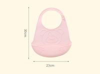 Bavoirs jetables en silicone souple de dessin animé pour bébé, imperméables, lavables, avec fermeture à bouton, attrape-aliments pour enfants