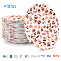 Assiettes en papier jetables à motif gâteau personnalisé, écologiques, pour fêtes et dîners, robustes, rondes, pour desserts, en gros