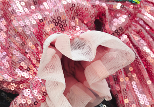 Abbigliamento per bambini Sparkle Rosa Fiori Puff Maniche in Paillettes Abito <span class=keywords><strong>Del</strong></span> Partito <span class=keywords><strong>del</strong></span> Vestito per I Bambini - Product Image 6