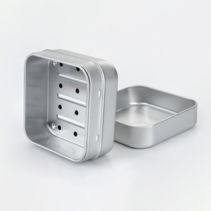 Logo personalizzato 8cm di <span class=keywords><strong>alluminio</strong></span> piatto di sapone quadrato con drenaggio a doppio strato - Product Image 1