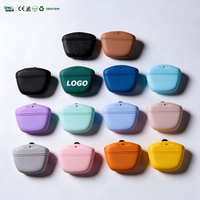 Pochette à friandises pour chien en silicone, sac portable pour l'entraînement des animaux de compagnie avec clip de ceinture pour les promenades en plein air et l'alimentation des chiots
