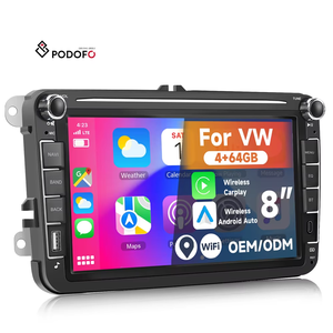 Podofo 8 ''6 + 128G <span class=keywords><strong>autoradio</strong></span> pour VW/Seat/Skoda lecteur DVD de voiture sans fil Carplay/ Android Auto Wifi GPS Radio voiture stéréo OEM/ODM - Product Image 1