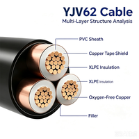 Pabrik SZYL Grosir Kabel YJV62 Berisolasi PVC Berlapis Logam Non-Magnetik, Berpelindung PVC, Tembaga Murni, Daya Tinggi, Untuk Instalasi Bawah Tanah