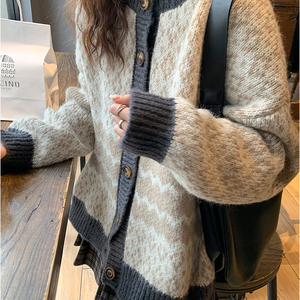 2024 Spring Ladies 'Langarm Loose Fitting Cardigan Weiche einreihige Jacquard Damen Casual Winter Sweater Plus <span class=keywords><strong>Size</strong></span> - Product Image 6