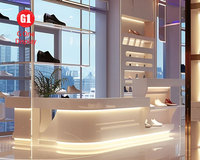 Aménagement intérieur de magasin de chaussures au détail, présentoir personnalisé, design luxueux, aménagement intérieur de magasin de chaussures