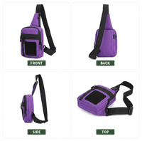 Sac à bandoulière tactique violet vibrant personnalisé AYPPRO, sac de poitrine urbain EDC avec système MOLLE modulaire, sac à bandoulière personnalisé avec logo OEM/ODM