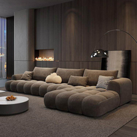 Canapé d'angle moderne minimaliste italien pour salon, cadre en bois, adapté aux hôtels et aux villas, ensemble de canapés en tissu confortable